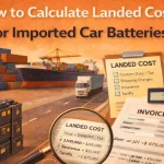 Learn how to calculate landed cost for imported car batteries, including product price, freight, insurance, duties, and logistics to estimate true import cost.