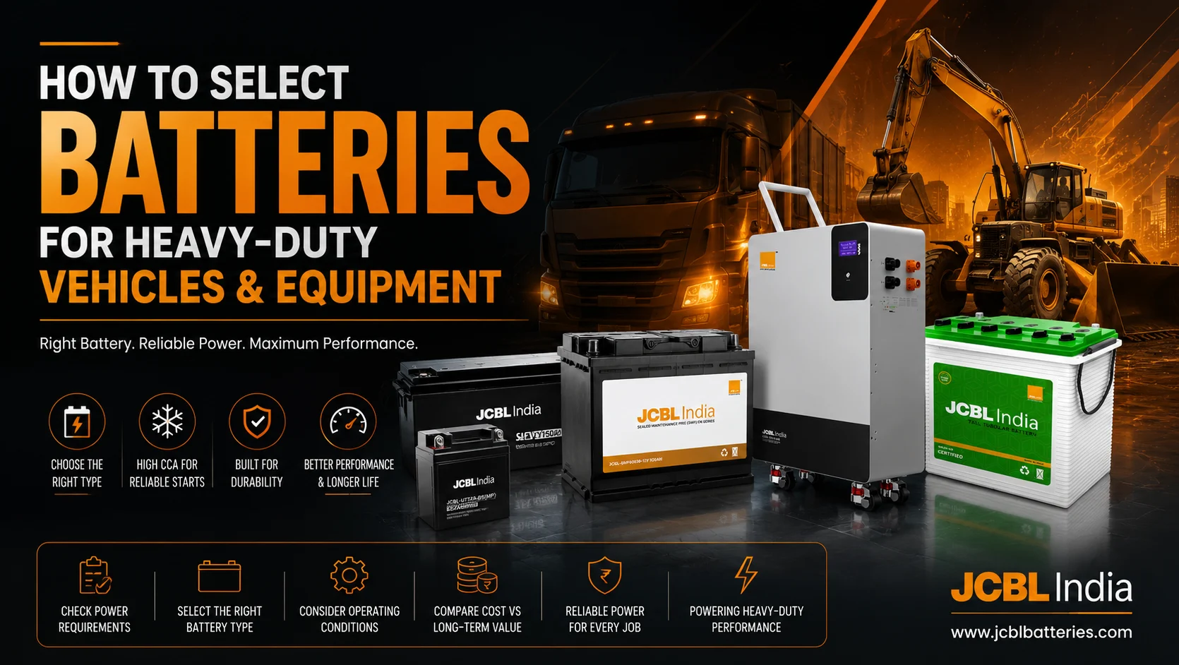 Selecting Batteries for Heavy-Duty Vehicles & Equipment