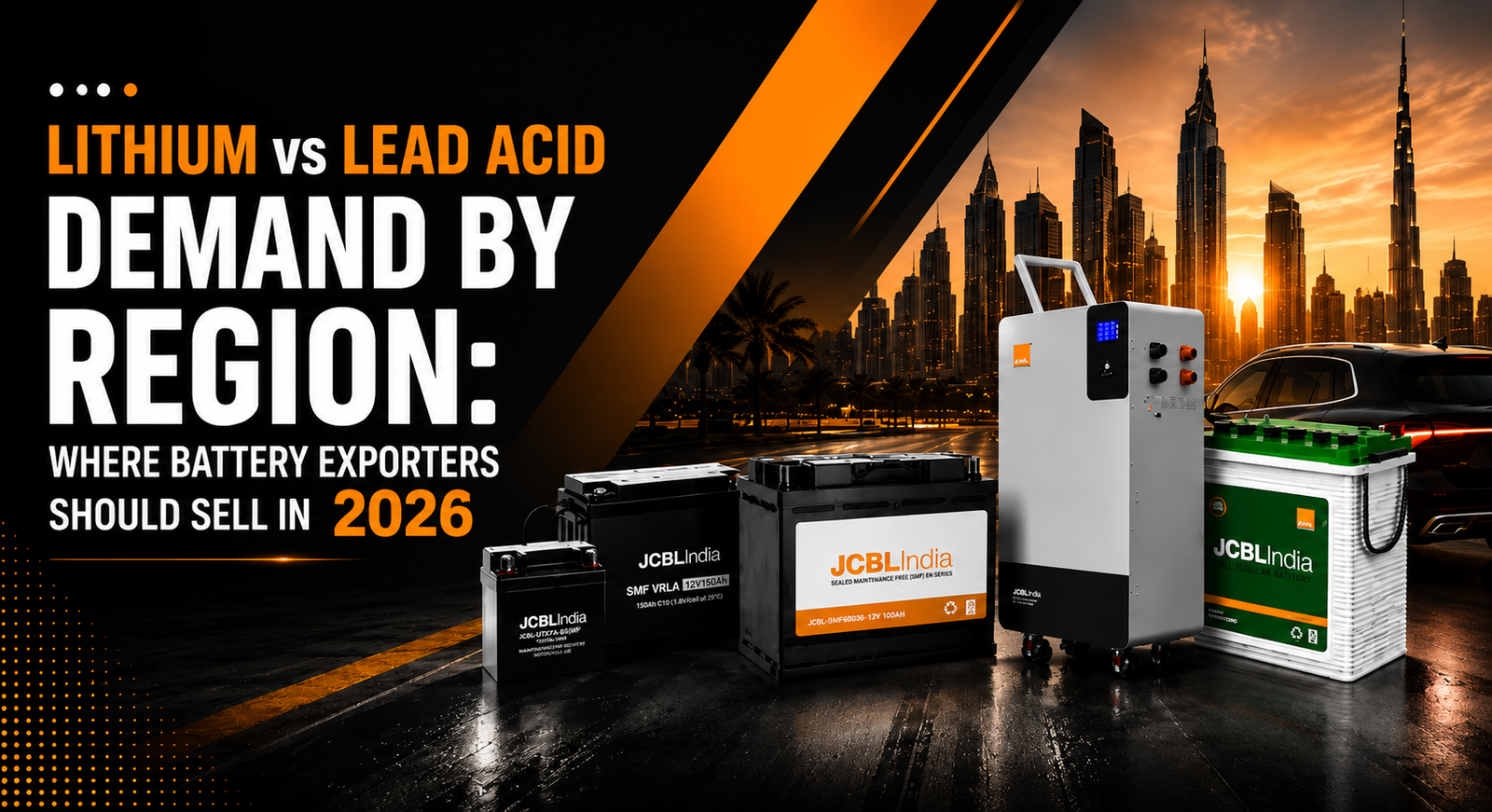 Global lithium and lead acid battery demand trends by region for exporters