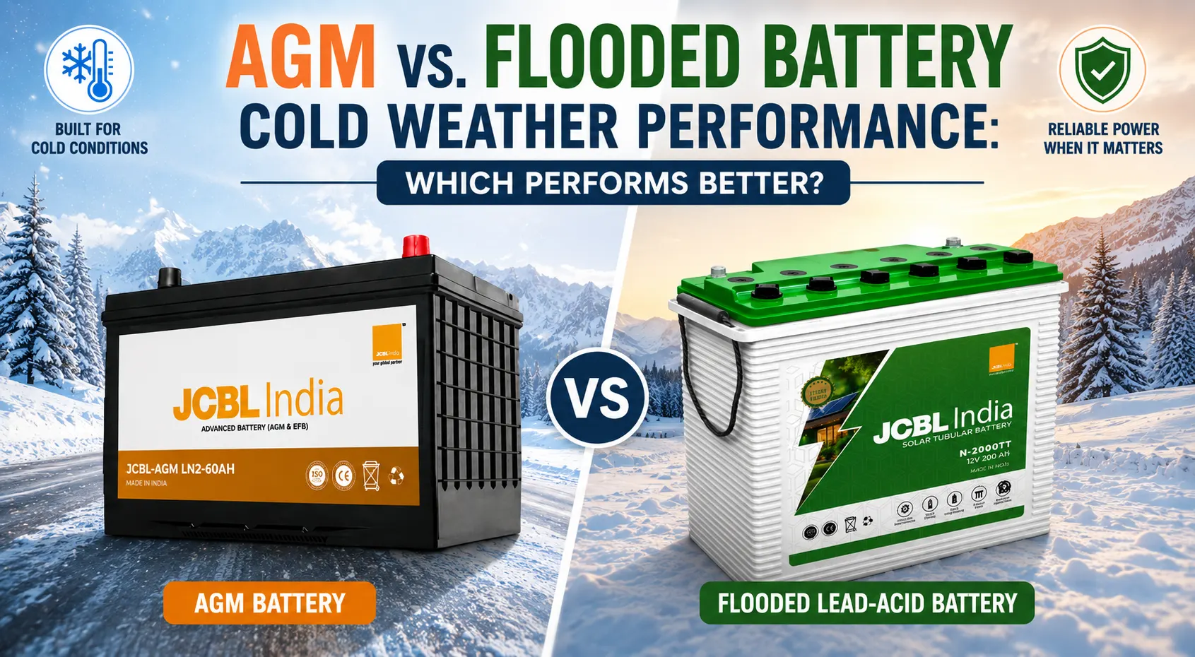 AGM vs flooded lead-acid battery cold weather performance comparison
