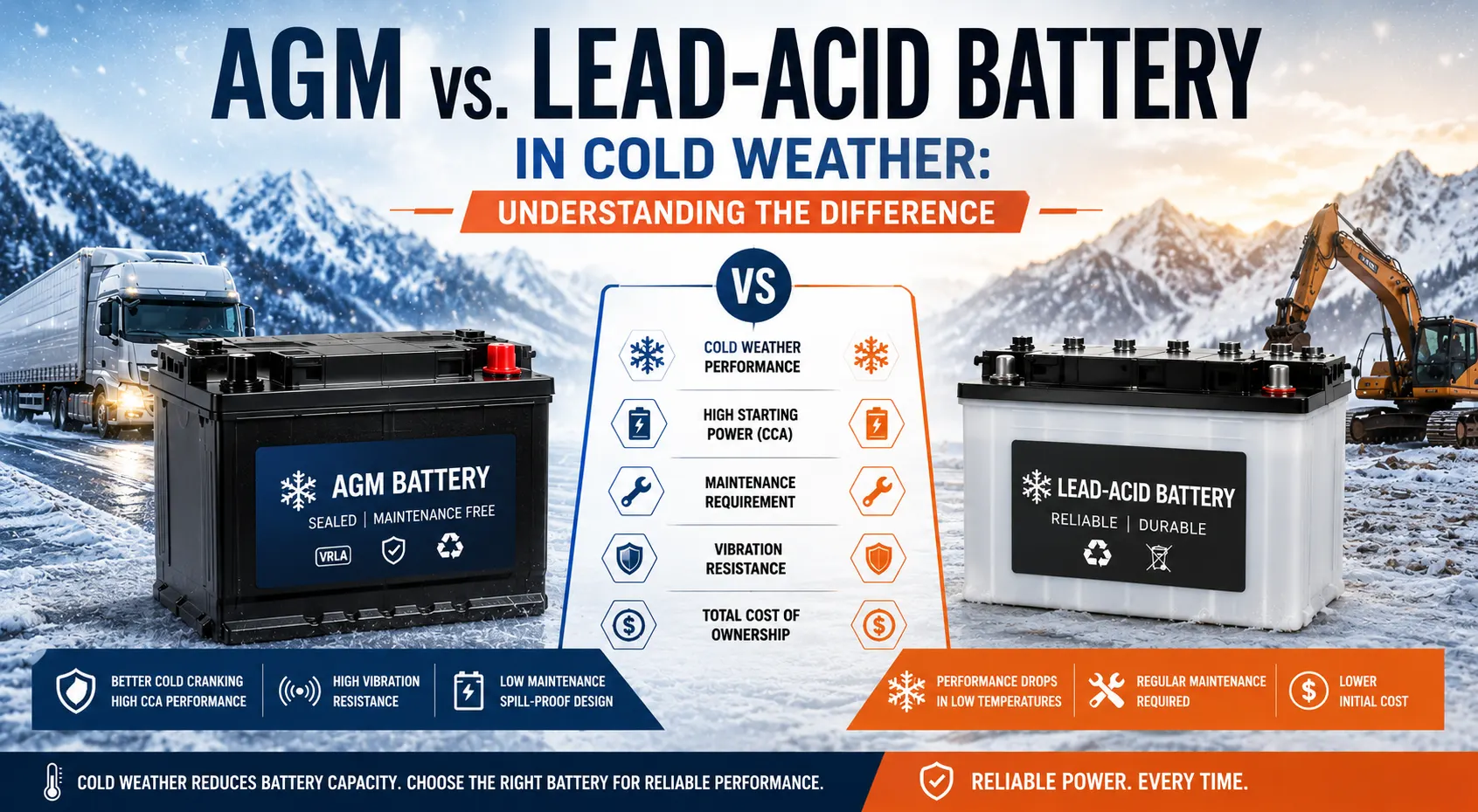 AGM vs lead-acid battery in cold weather comparison