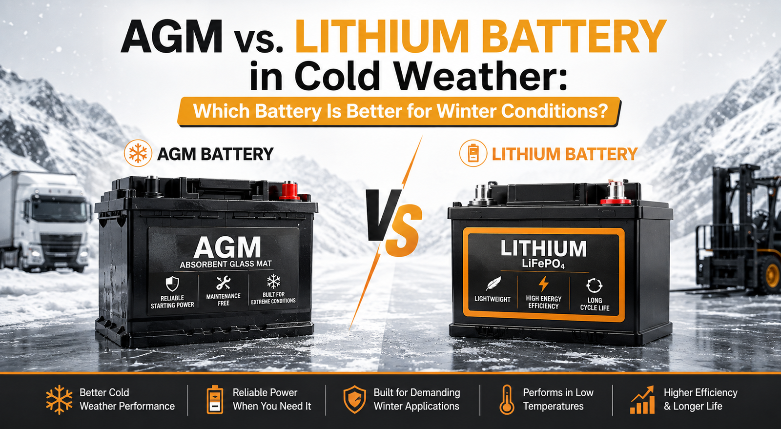 AGM vs lithium battery in cold weather for winter conditions
