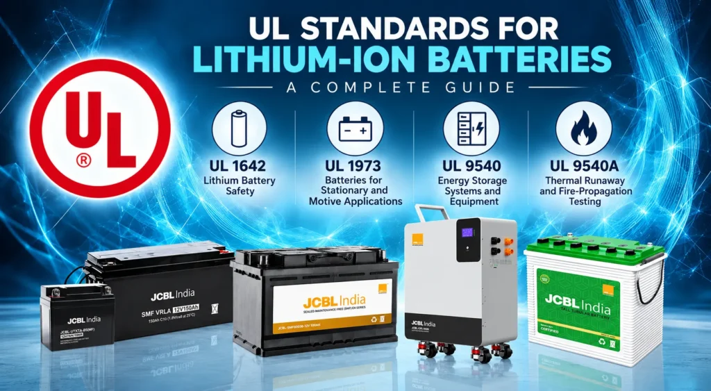 UL standards for lithium-ion batteries including UL 1642, UL 1973, UL 9540 and UL 9540A