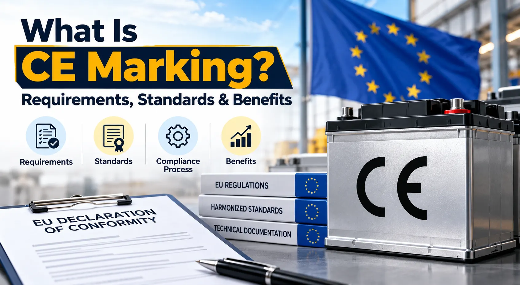 CE marking requirements, standards, compliance process and benefits for EU product conformity