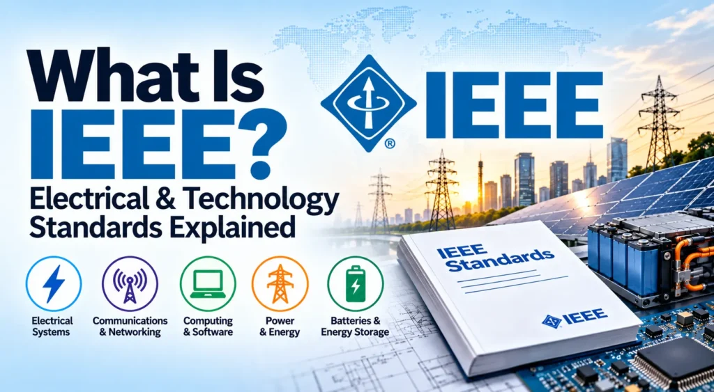 What Is IEEE? Electrical and technology standards explained with IEEE standards, power, computing, communication, and battery technology.